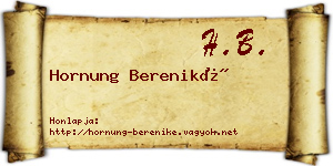 Hornung Bereniké névjegykártya
